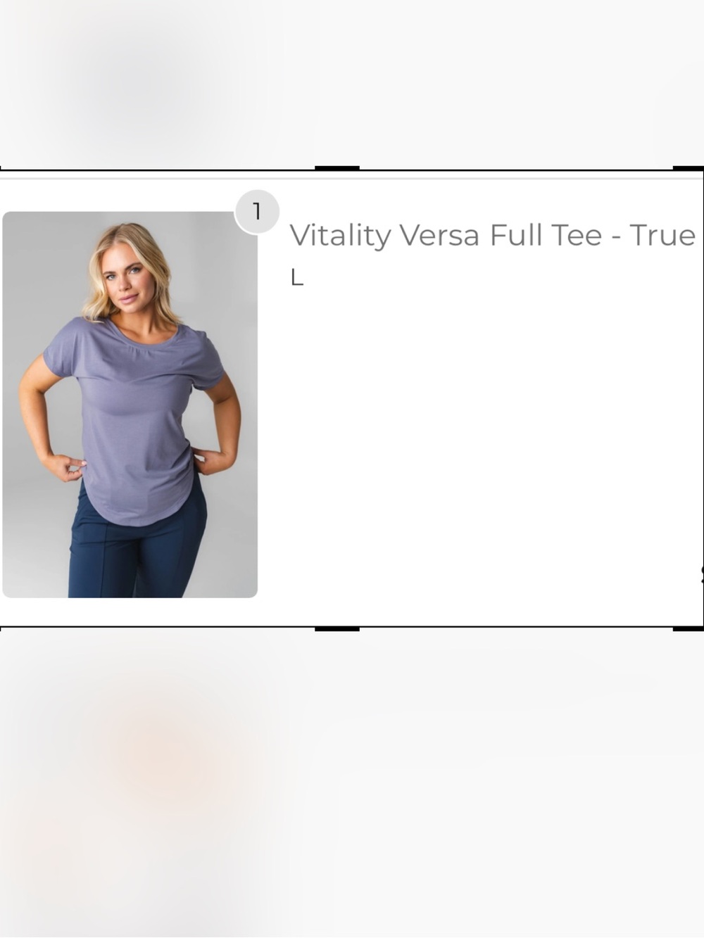 Purple. Vitality T-shirt. Good working out top.